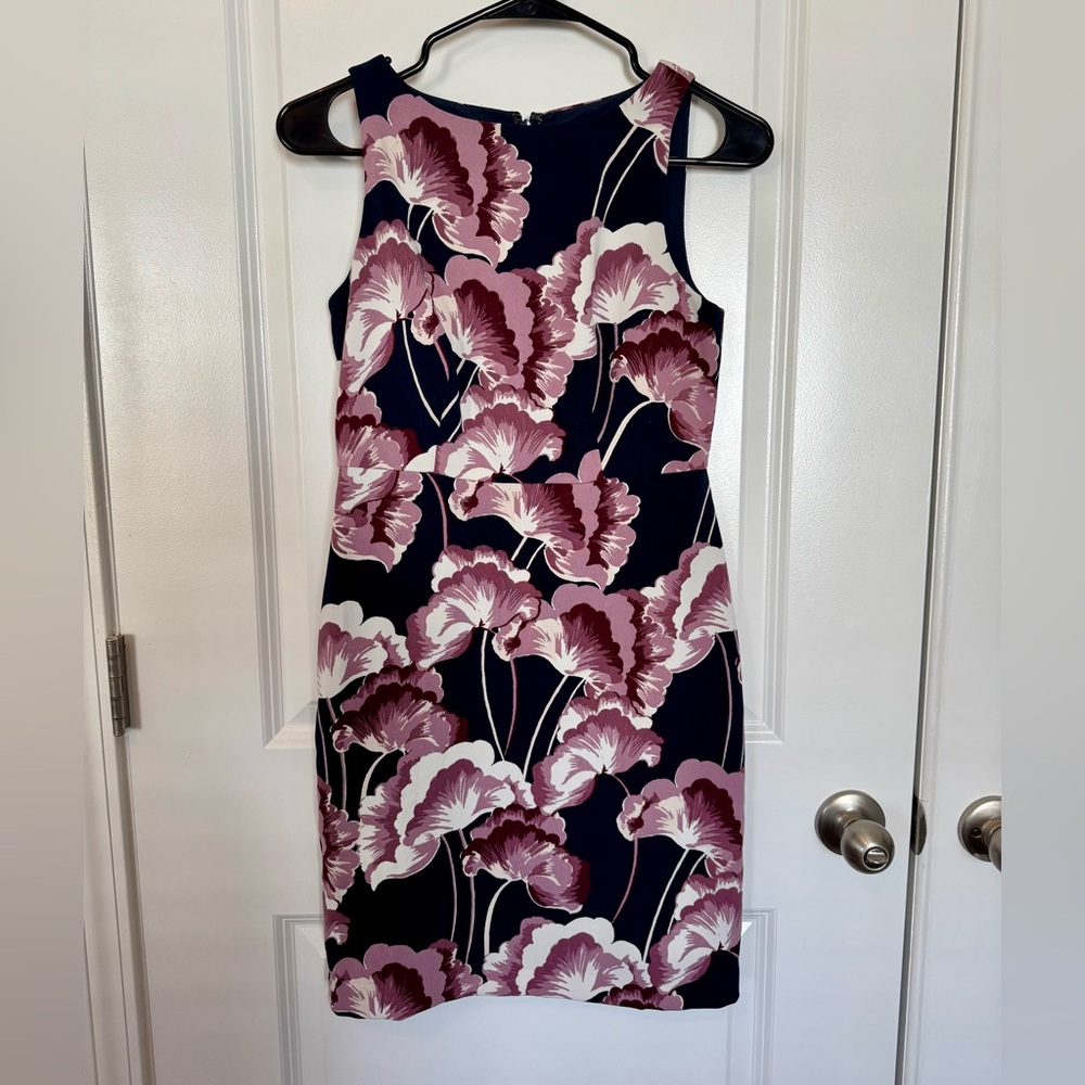 Ann Taylor Factory Navy and Pink Floral Dress
